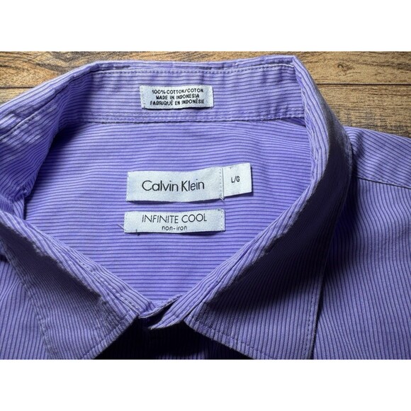 Sz L Calvin Klein Infinite Cool Men's Dress Shirt – Large - Picture 3 of 7